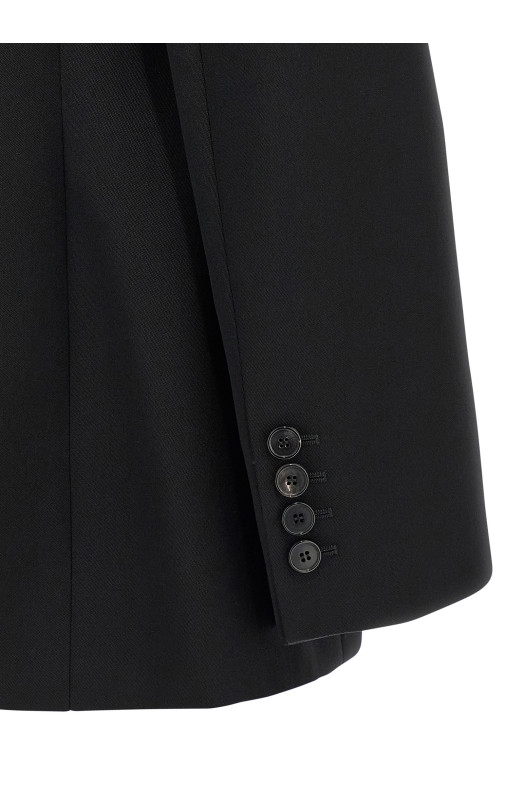 Сатиновый блейзер с лацканами Черный GIVENCHY BW30KW15CT001