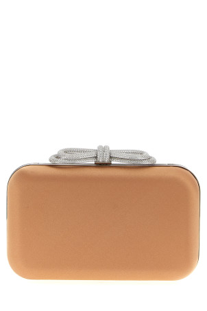 'Double Bow Satin' clutch Beige 'Double Bow Satin' clutch Beige