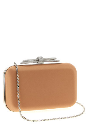 'Double Bow Satin' clutch Beige 'Double Bow Satin' clutch Beige
