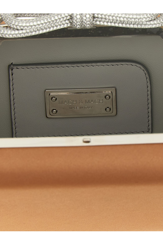 'Double Bow Satin' clutch Beige