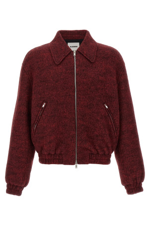 Бомбер из шерсти меланж бордовый JIL SANDER J22BN0269J20321640 Бомбер из шерсти меланж бордовый JIL SANDER J22BN0269J20321640