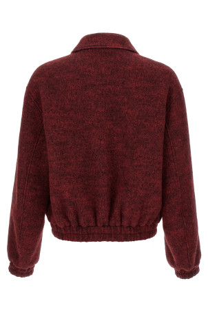 Бомбер из шерсти меланж бордовый JIL SANDER J22BN0269J20321640 Бомбер из шерсти меланж бордовый JIL SANDER J22BN0269J20321640