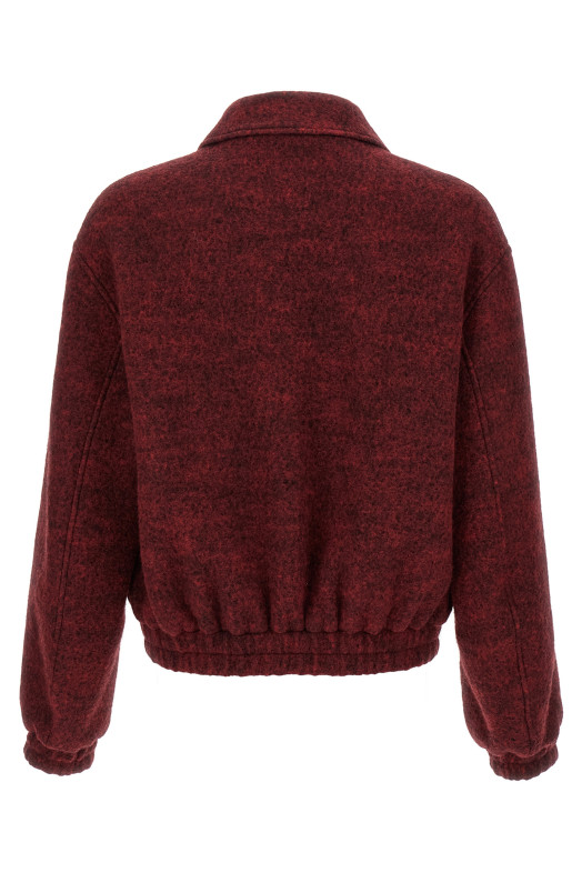 Бомбер из шерсти меланж бордовый JIL SANDER J22BN0269J20321640