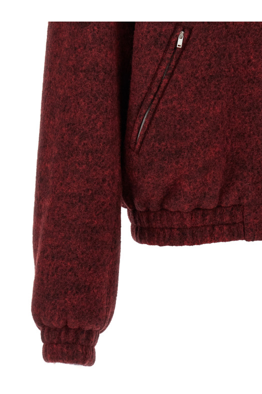 Бомбер из шерсти меланж бордовый JIL SANDER J22BN0269J20321640
