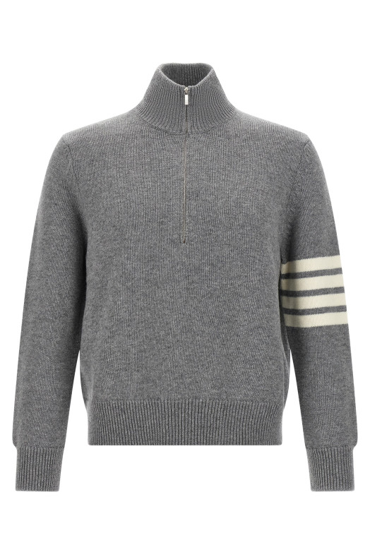 Свитер с полузастежкой-молнией 4BAR Серый THOM BROWNE MKA567AY1029055 Свитер с полузастежкой-молнией 4BAR Серый THOM BROWNE MKA567AY1029055