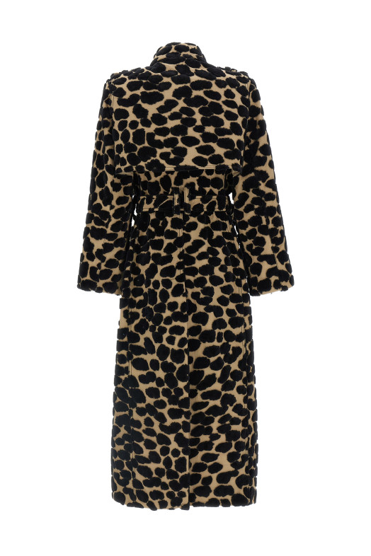 Leopard jacquard trench coat Multicolor Leopard jacquard trench coat Multicolor
