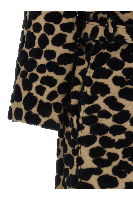 Leopard jacquard trench coat Multicolor Leopard jacquard trench coat Multicolor
