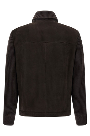 Замшевая бомбер-куртка, коричневая BRIONI PLCK0LOD7062000