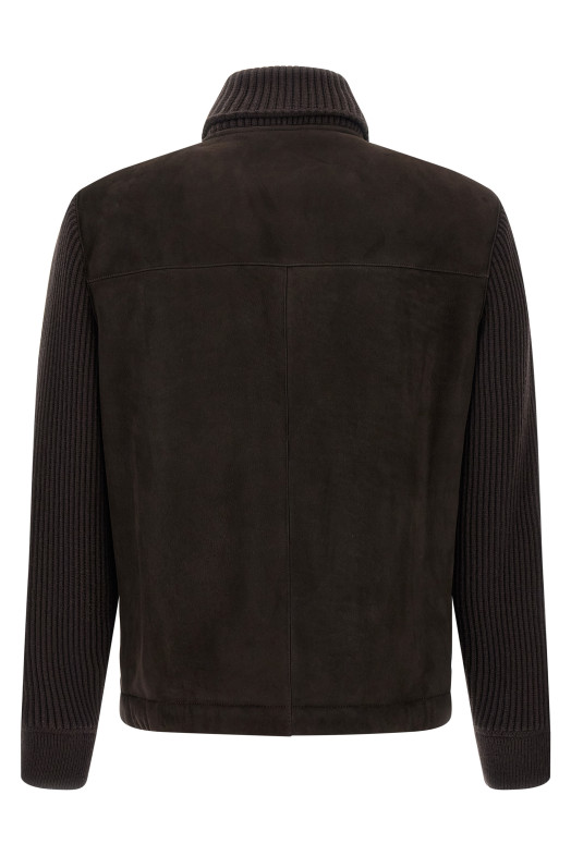 Замшевая бомбер-куртка, коричневая BRIONI PLCK0LOD7062000