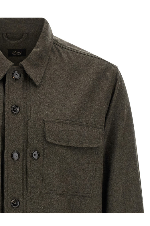 Вовняна сорочка Сіра BRIONI SCGQ0LODA543200 Вовняна сорочка Сіра BRIONI SCGQ0LODA543200