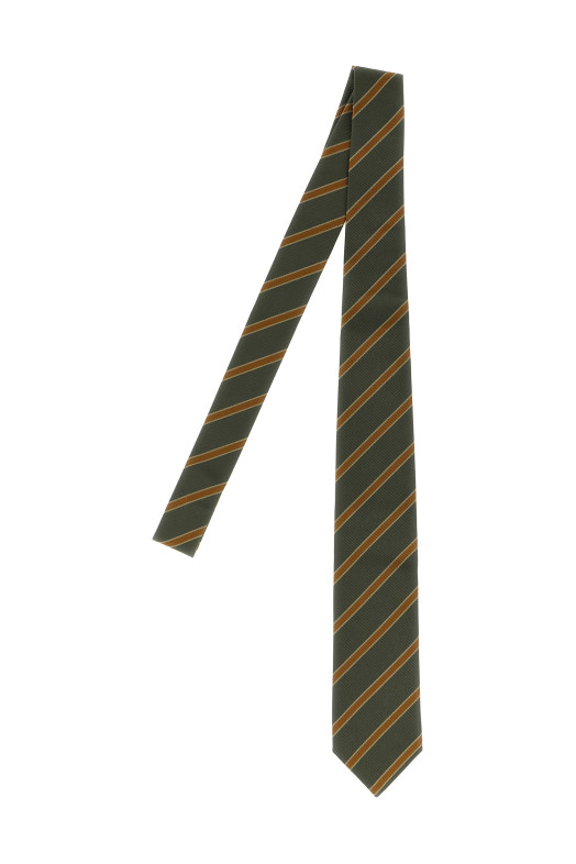 Striped tie Green