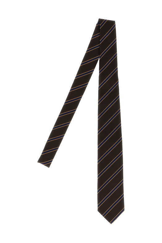 Striped tie Brown