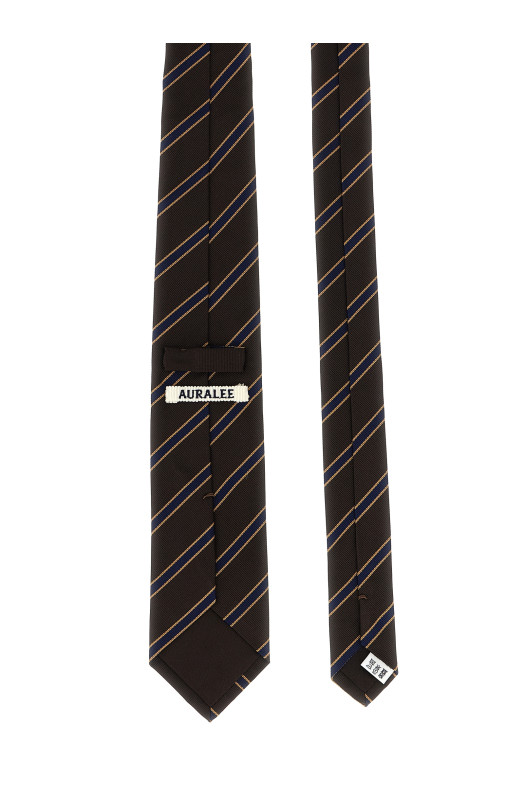 Striped tie Brown
