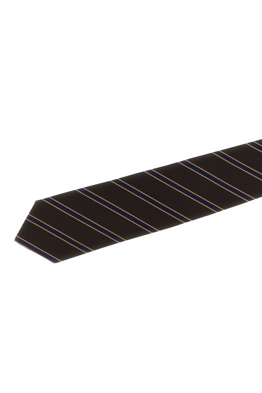 Striped tie Brown