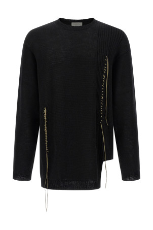 Светр з вишивкою Чорний YOHJI YAMAMOTO HLK25196BLACK2 Светр з вишивкою Чорний YOHJI YAMAMOTO HLK25196BLACK2