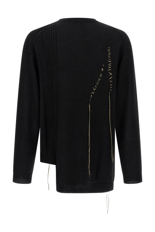 Светр з вишивкою Чорний YOHJI YAMAMOTO HLK25196BLACK2 Светр з вишивкою Чорний YOHJI YAMAMOTO HLK25196BLACK2