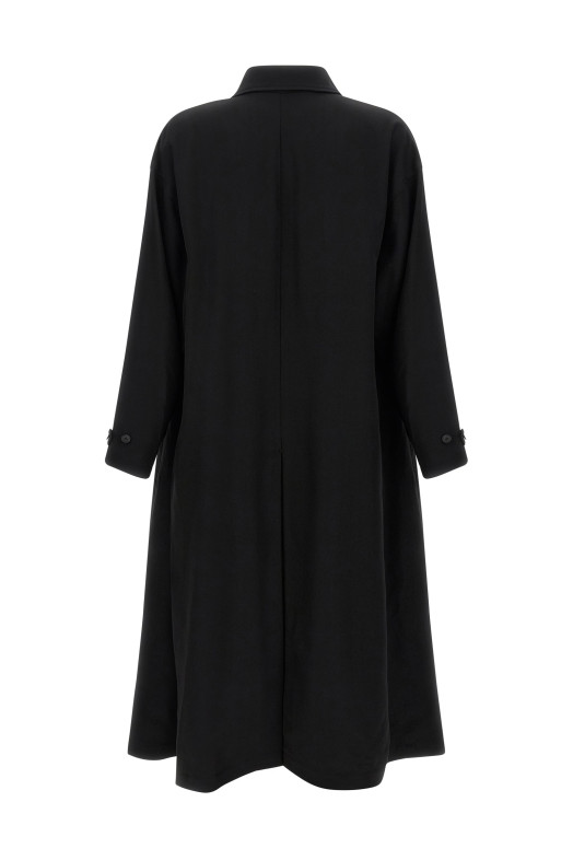 Легкий шерстяной тренч Черный YOHJI YAMAMOTO HLC04100BLACK2
