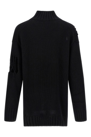 Светр з вставкою з макраме Чорний YOHJI YAMAMOTO HLK13189BLACK2 Светр з вставкою з макраме Чорний YOHJI YAMAMOTO HLK13189BLACK2