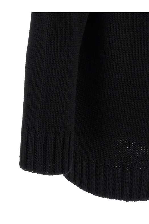 Светр з вставкою з макраме Чорний YOHJI YAMAMOTO HLK13189BLACK2 Светр з вставкою з макраме Чорний YOHJI YAMAMOTO HLK13189BLACK2