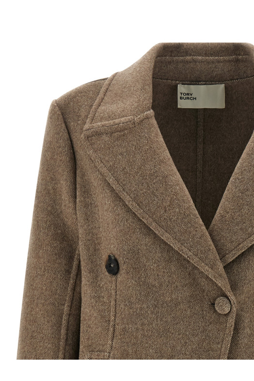 Вовняне пальто Бежеве TORY BURCH 176371096 Вовняне пальто Бежеве TORY BURCH 176371096