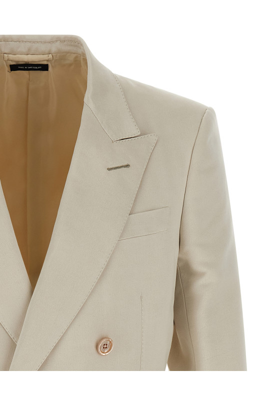 Double-breasted blazer Beige