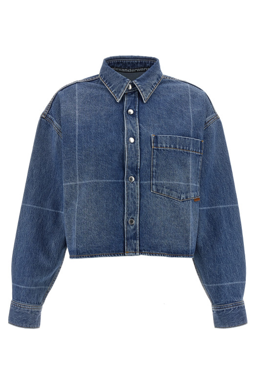 Укорочена джинсова сорочка Синя DENIM X ALEXANDER WANG 4DC4252913400C Укорочена джинсова сорочка Синя DENIM X ALEXANDER WANG 4DC4252913400C