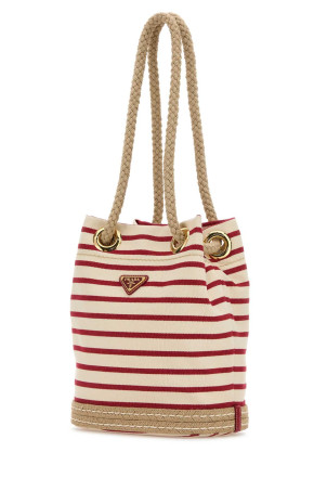 Вышитая холщовая сумка-ведро PRADA (1BE082VOOH2HHL) Вышитая холщовая сумка-ведро PRADA (1BE082VOOH2HHL)