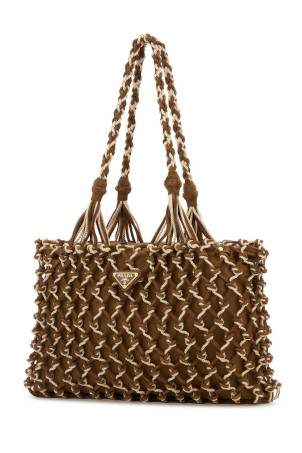 Двоколірна сітчаста сумка для покупок PRADA (1BG5752HHE)