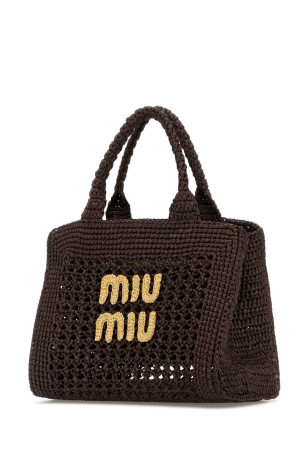 Коричнева в'язана сумочка MIU MIU (5BA219ADO1)