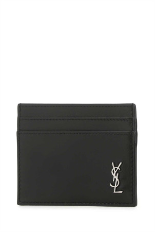Black leather card holder Black SAINT LAURENT (6076031JB0E)