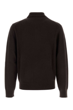 Dark brown stretch cashmere blend polo shirt BURBERRY (8113792) Dark brown stretch cashmere blend polo shirt BURBERRY (8113792)