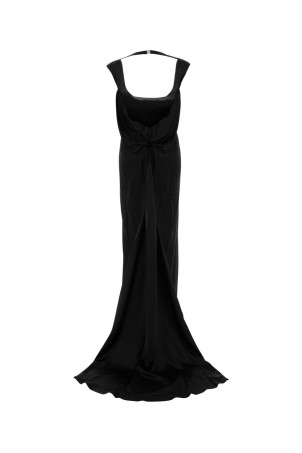 Black satin long dress DSQUARED (S72CV0679D35413)