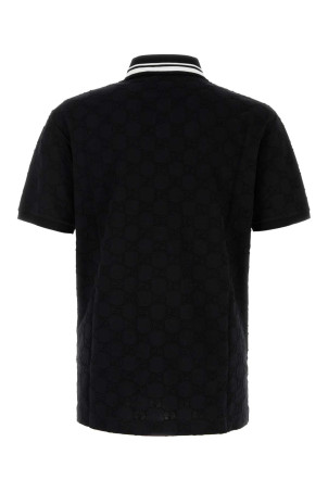 Черная эластичная рубашка-поло из пике GUCCI (598956XJGRT)