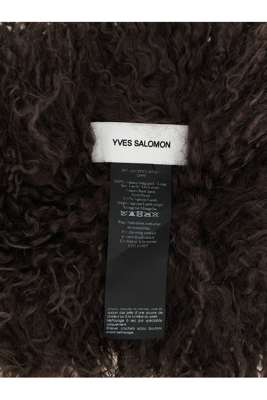 Довгошерстий шарф Коричневий YVES SALOMON 26W26WAA629XXAGMOA2009 Довгошерстий шарф Коричневий YVES SALOMON 26W26WAA629XXAGMOA2009