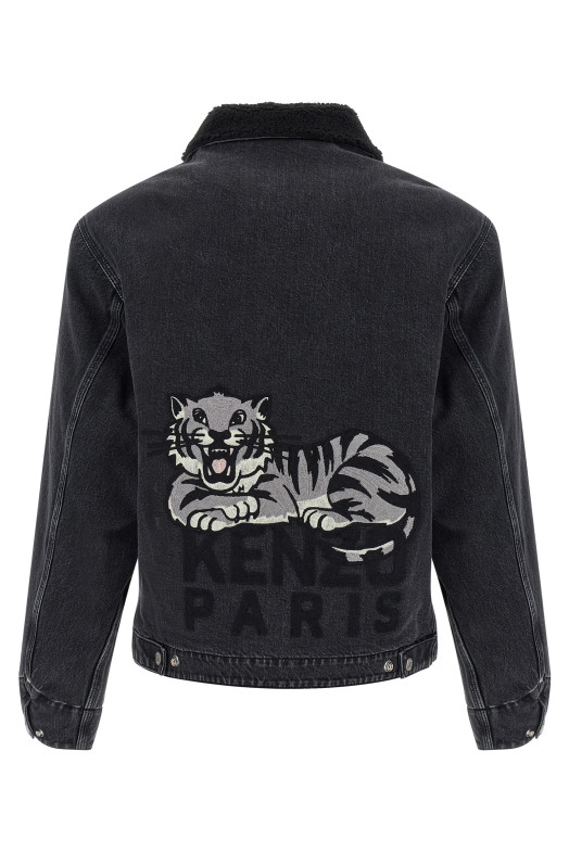 Джинсова куртка «KENZO Happy Tiger» Чорна FF65DB1056C4BT Джинсова куртка «KENZO Happy Tiger» Чорна FF65DB1056C4BT