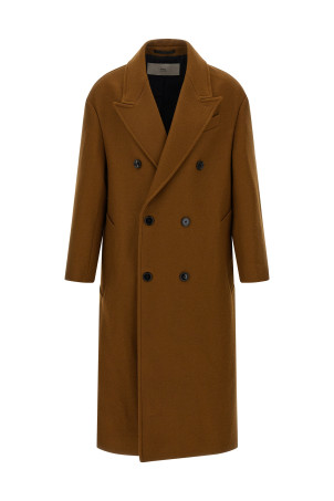 Двобортне пальто Коричневе AMI PARIS HCO458WV0078216 Двобортне пальто Коричневе AMI PARIS HCO458WV0078216