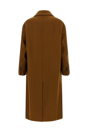 Двобортне пальто Коричневе AMI PARIS HCO458WV0078216 Двобортне пальто Коричневе AMI PARIS HCO458WV0078216