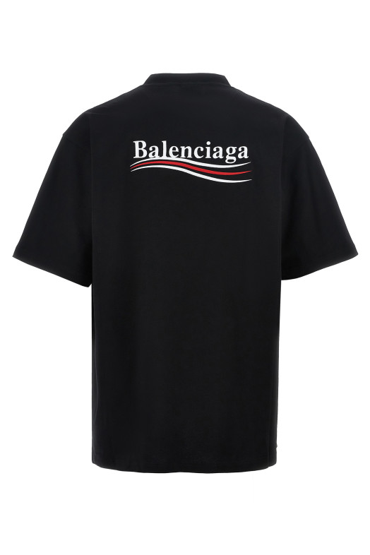Футболка з вишитим логотипом Чорно-сіра BALENCIAGA 764235TKVJ11070 Футболка з вишитим логотипом Чорно-сіра BALENCIAGA 764235TKVJ11070
