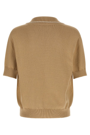 'Balmain Stemma' embroidery polo shirt Beige