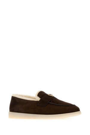 Коричневі замшеві мокасини PRADA (2DG124FA0013LRF) Коричневі замшеві мокасини PRADA (2DG124FA0013LRF)