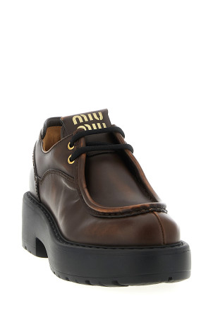 Smoked leather lace up shoes Brown Smoked leather lace up shoes Brown