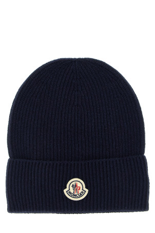 Вовняна та кашемірова шапка Синя MONCLER K20913B00074M1900750 Вовняна та кашемірова шапка Синя MONCLER K20913B00074M1900750