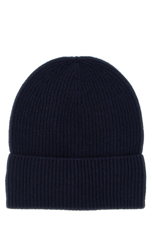 Вовняна та кашемірова шапка Синя MONCLER K20913B00074M1900750 Вовняна та кашемірова шапка Синя MONCLER K20913B00074M1900750