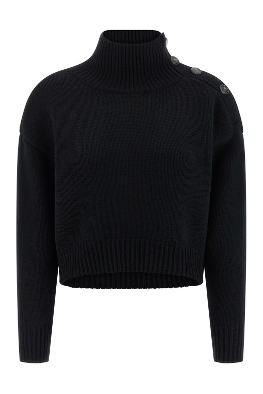 Funnel-neck sweater Black Funnel-neck sweater Black