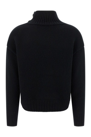 Funnel-neck sweater Black Funnel-neck sweater Black