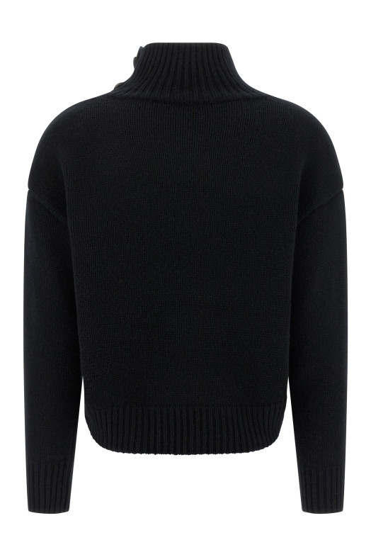 Funnel-neck sweater Black Funnel-neck sweater Black