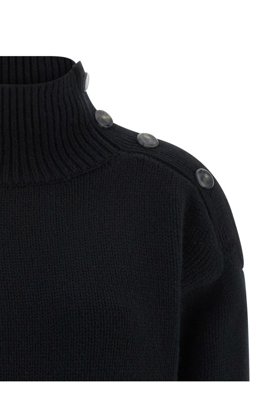 Funnel-neck sweater Black Funnel-neck sweater Black