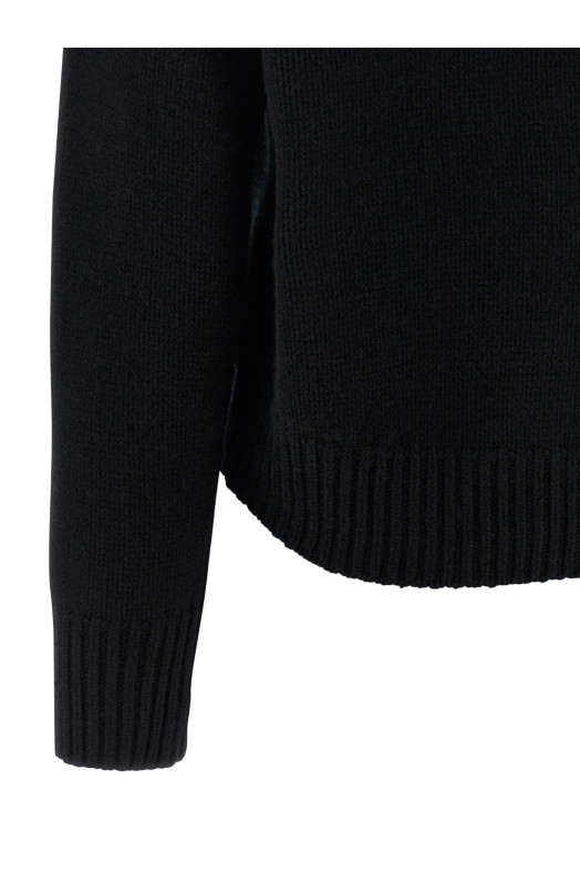 Funnel-neck sweater Black Funnel-neck sweater Black