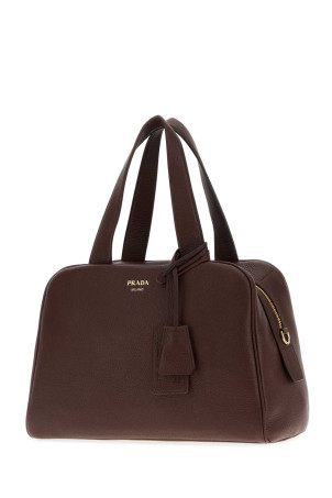 Brown leather handbag PRADA (1BB1482HIK)