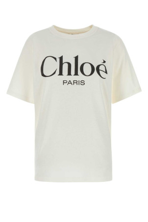 Белая джерси оверсайз футболка Multicolor CHLOE (CH25SJH20191) CHLOÉ